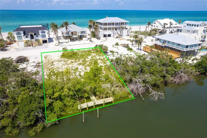 Aerial View of Lot and Dock.