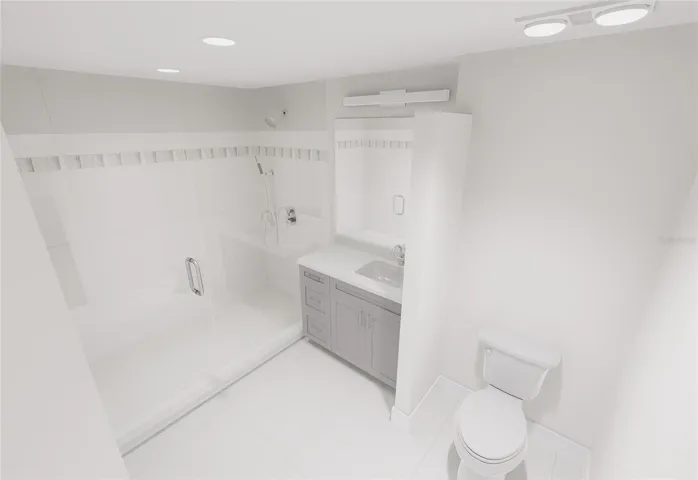 Primary bath with shower