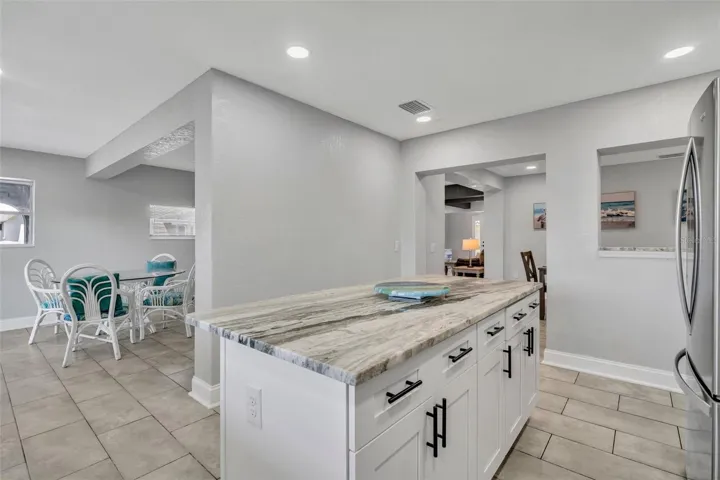 Island in kitchen and dinette area