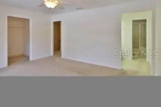 Master bedroom with huge walk in closet