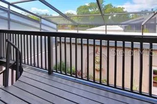 Master balcony with stairs, going down to courtyard
