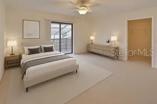 Master bedroom with balcony