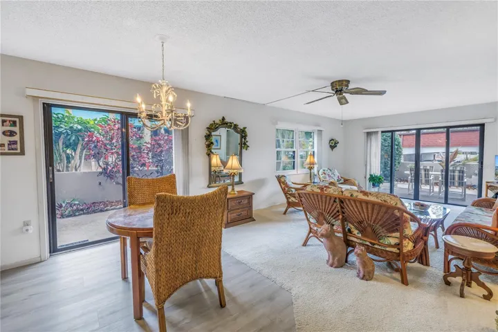 Dining area has a slider to the patio