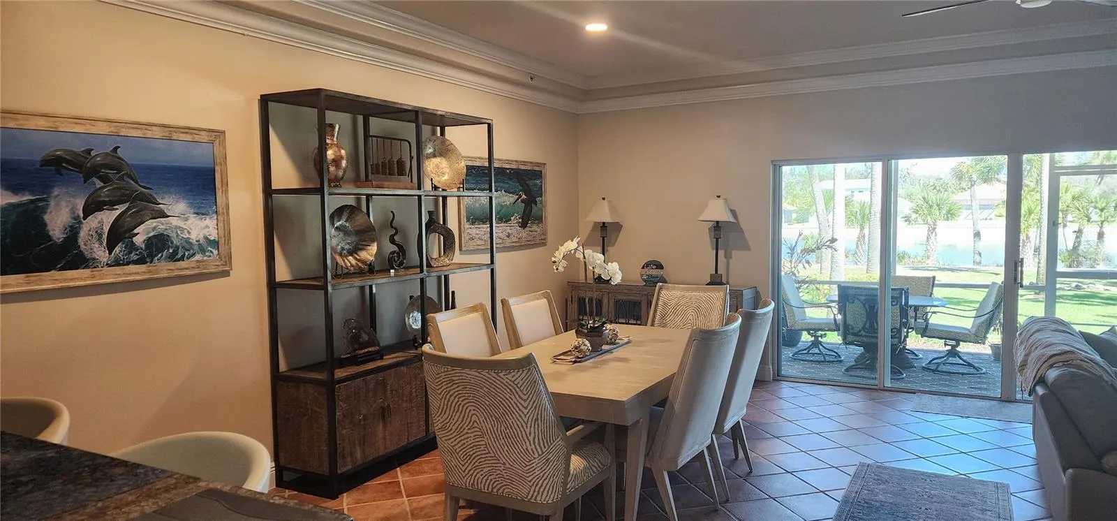 Dining room table with a view