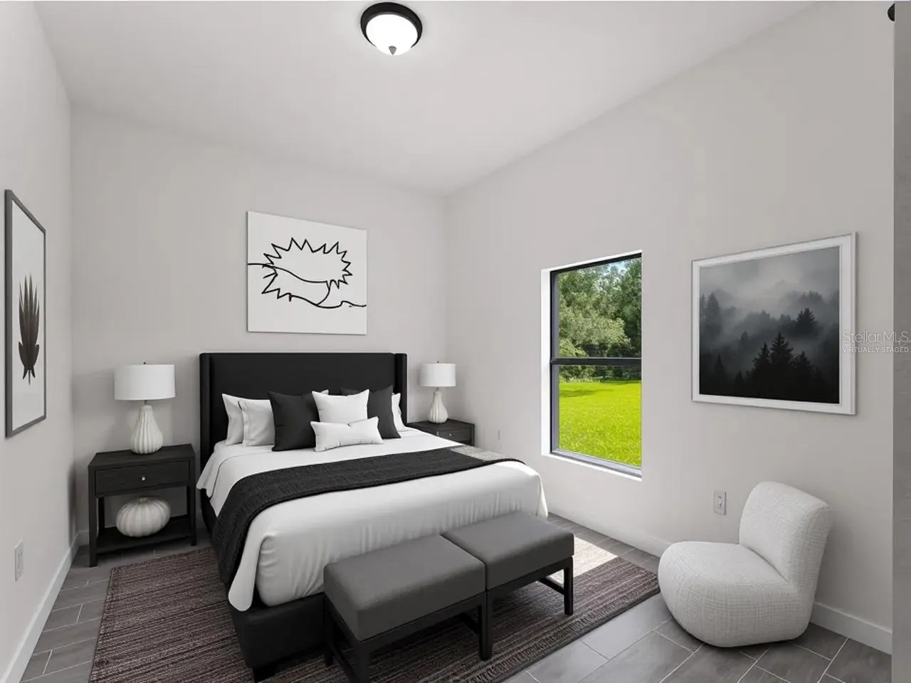 Virtually Staged Bedroom