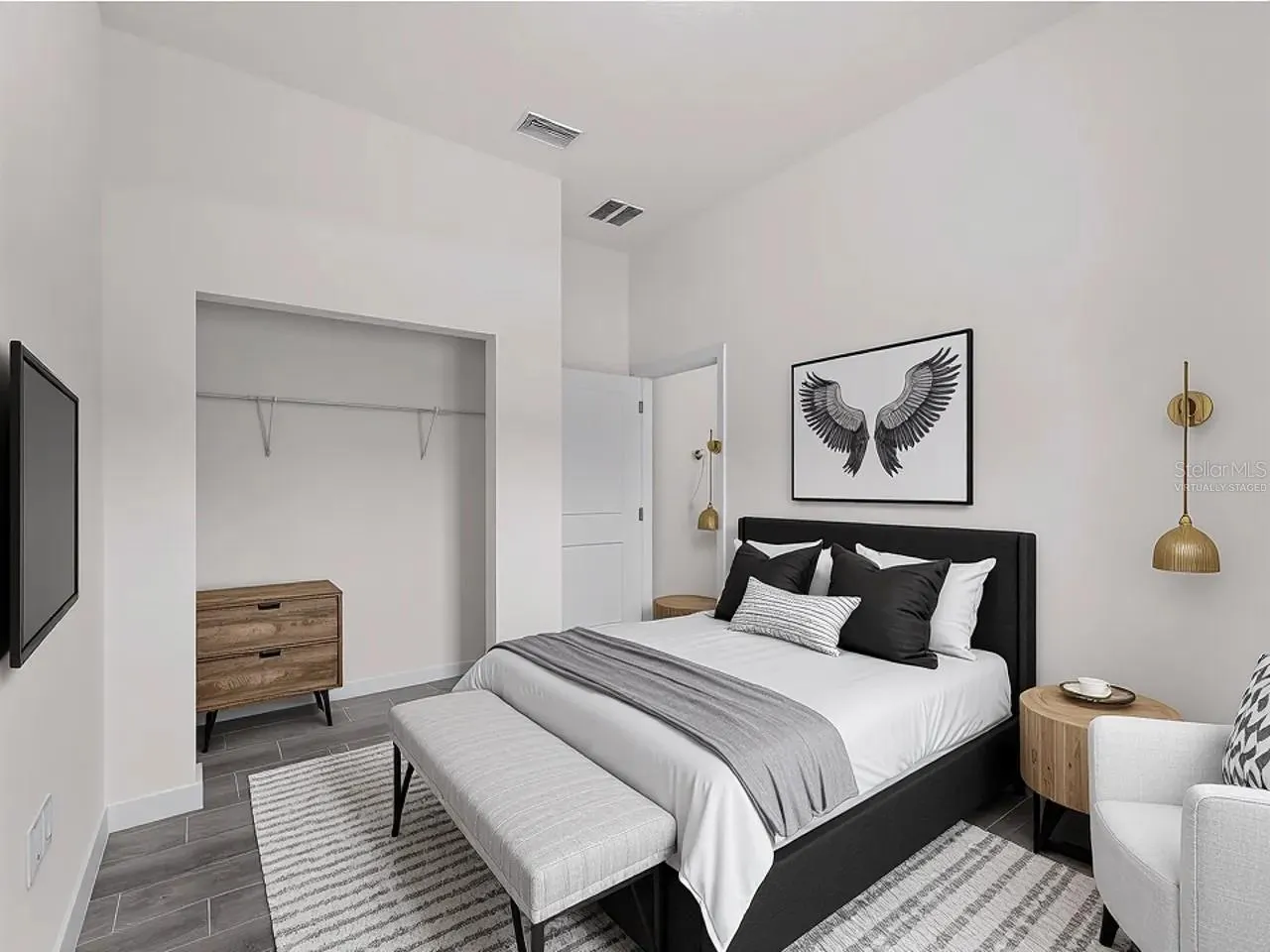 Virtually Staged Bedroom