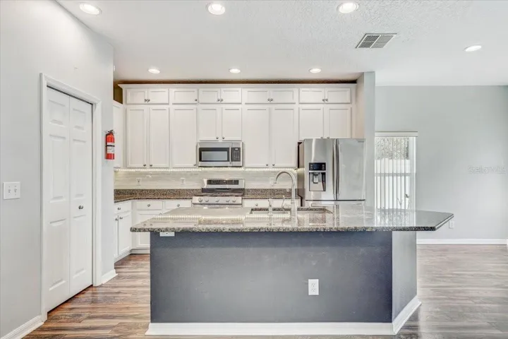 kitchen and island