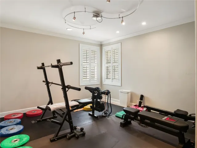 Home exercise room.