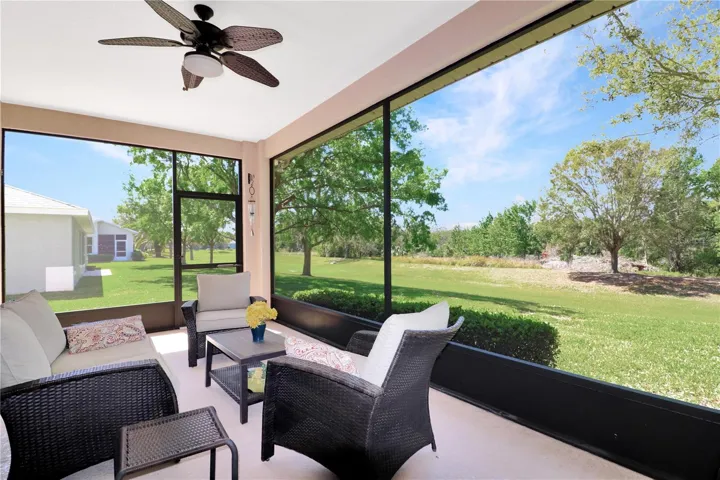 covered, screened lanai