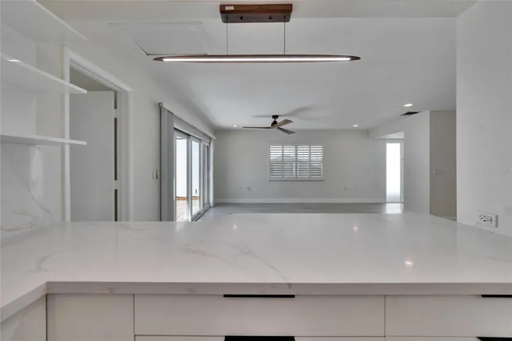 Large Granite counter with Breakfast bar