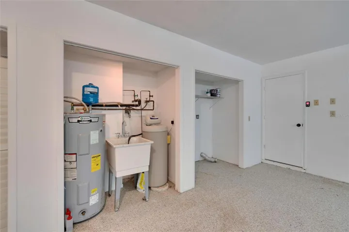Hot water heater & area for Washer & Dryer
