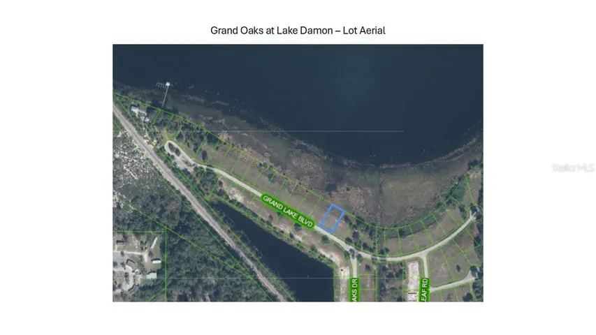 Aerial showing lots on Lake Damon