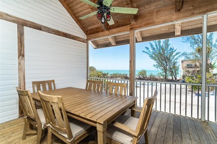 Upstairs Deck with View of the Gulf and Tennis Court.
