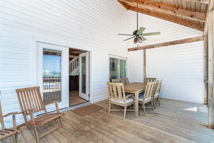 Upstairs Deck with View of the Gulf and Tennis Court.