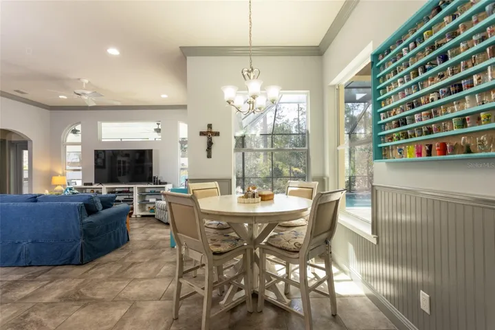 Family room open from kitchen