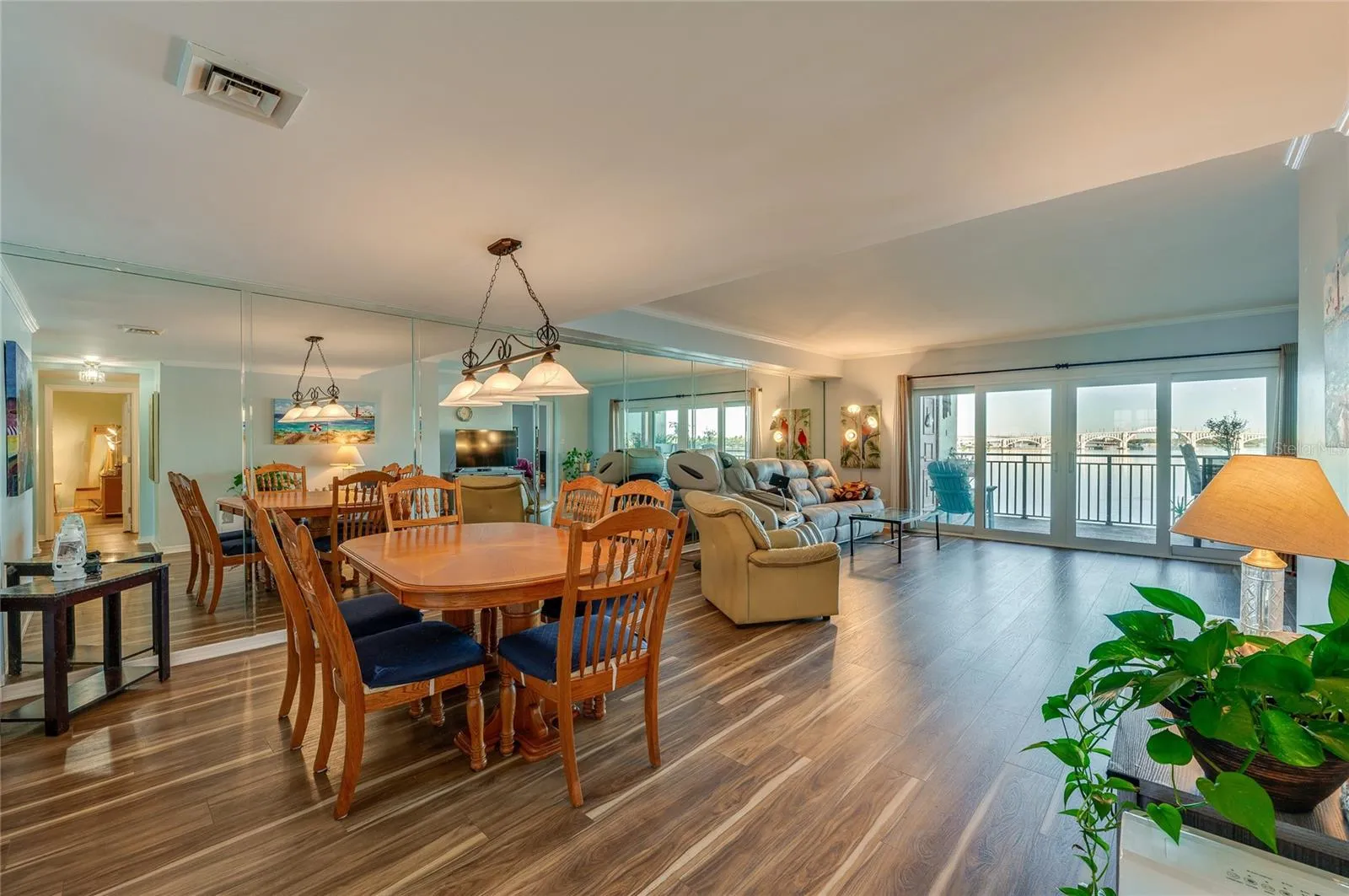 Dining to living to balcony