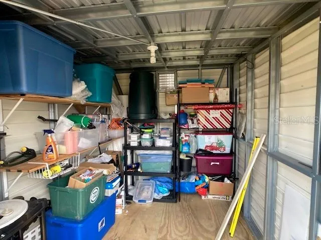 Storage room with outside entry.