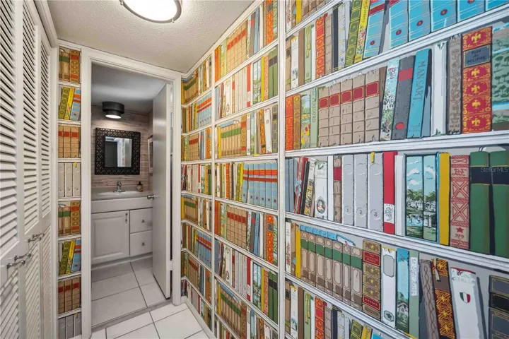 Hallway to guest bathroom