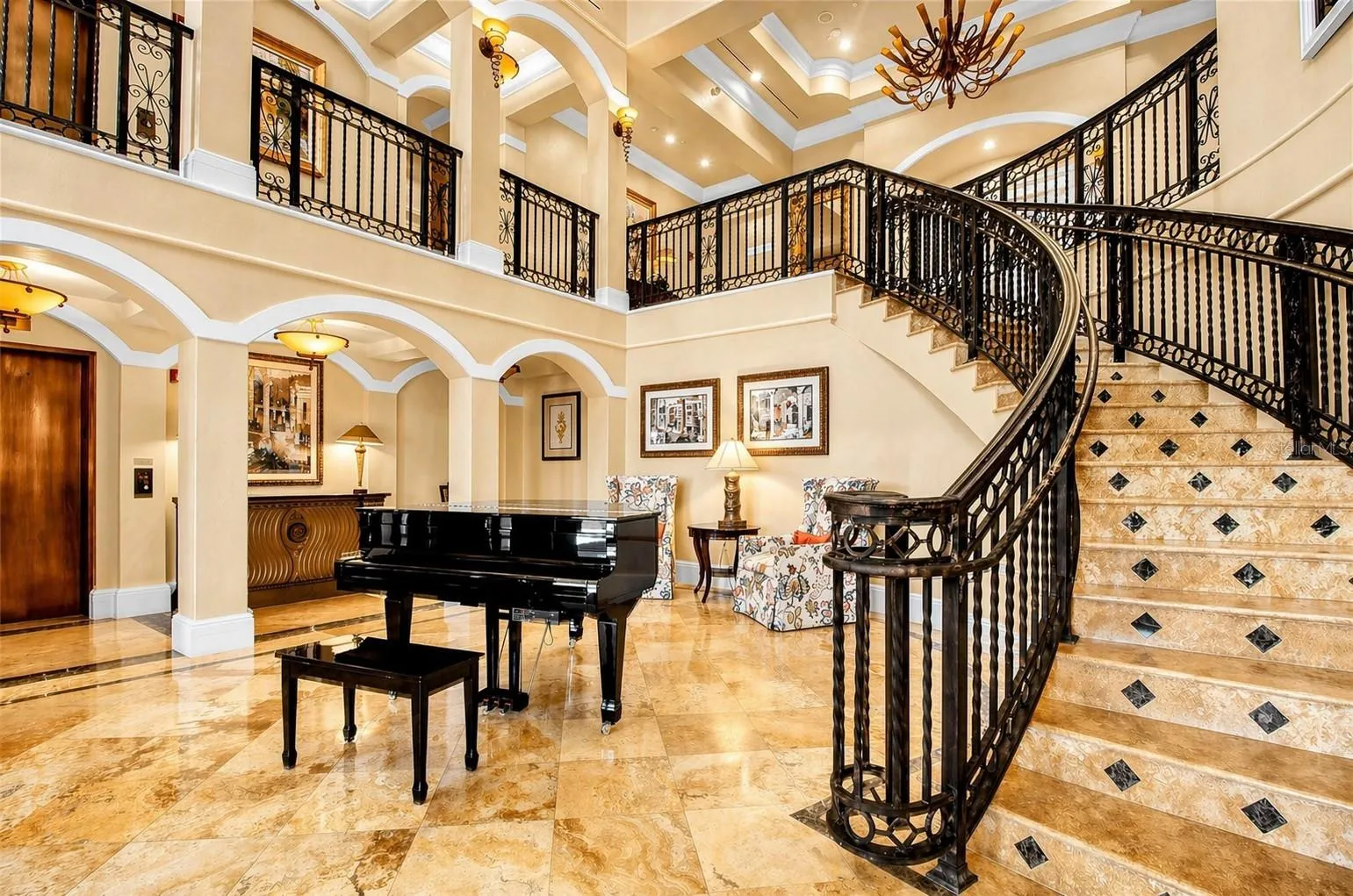 Grande Salon entry to amenities center. Elevator available