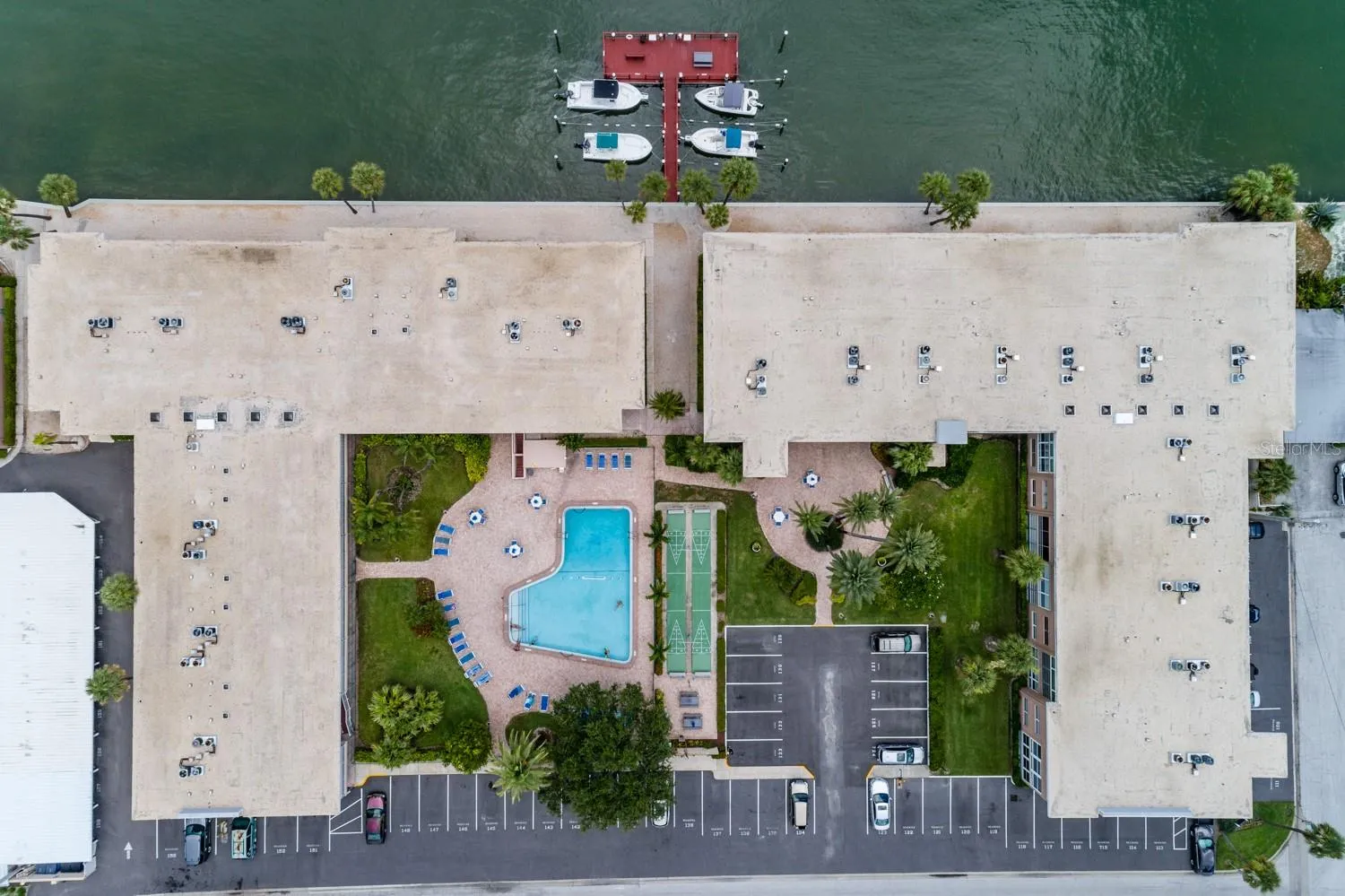 South Pool &amp; Pier w/boat slips.