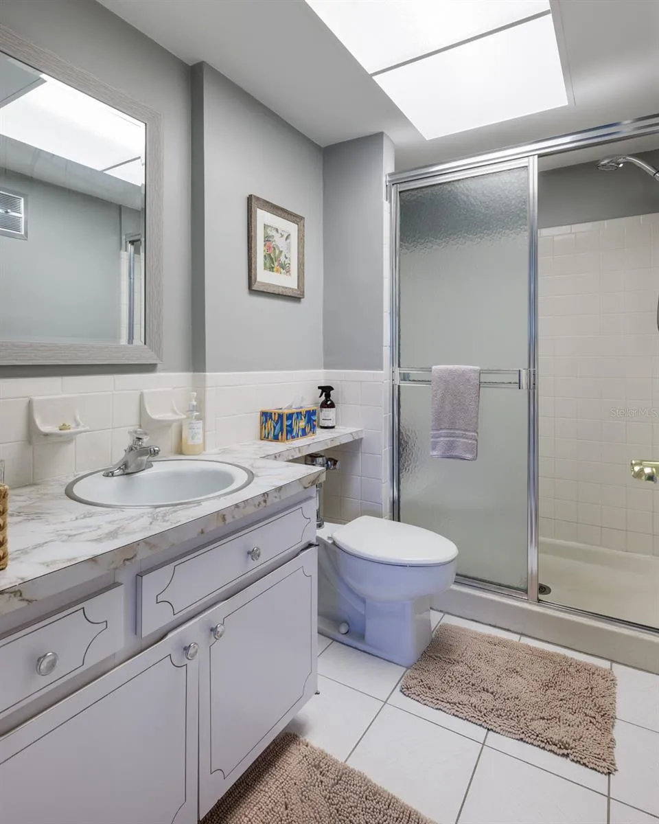 2nd bathroom w/Shower &amp; exhaust vent to outside. Linen closet in hallway to bathroom.