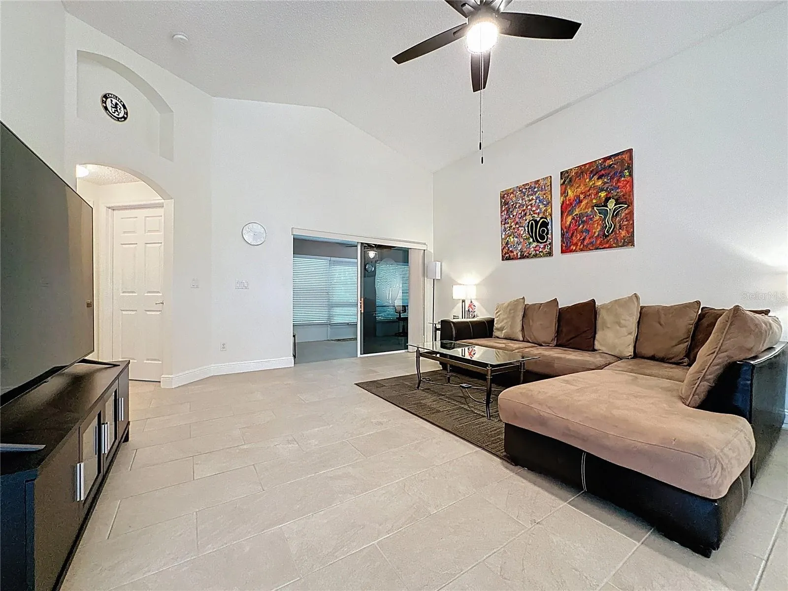 Great room with view into Florida room