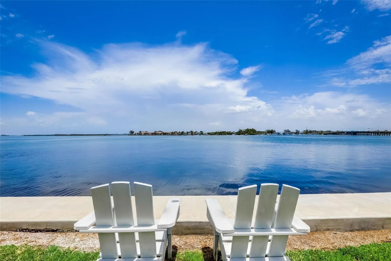 Waterfront seating area offering peaceful bay views