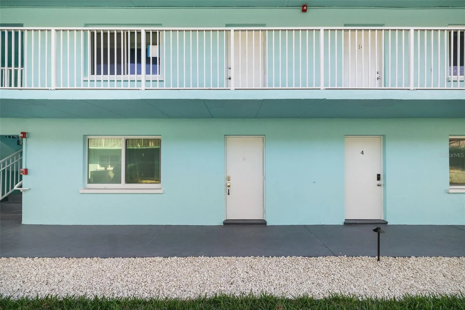 Front of home, first floor unit