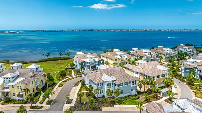 Aerial View of Home to Bay