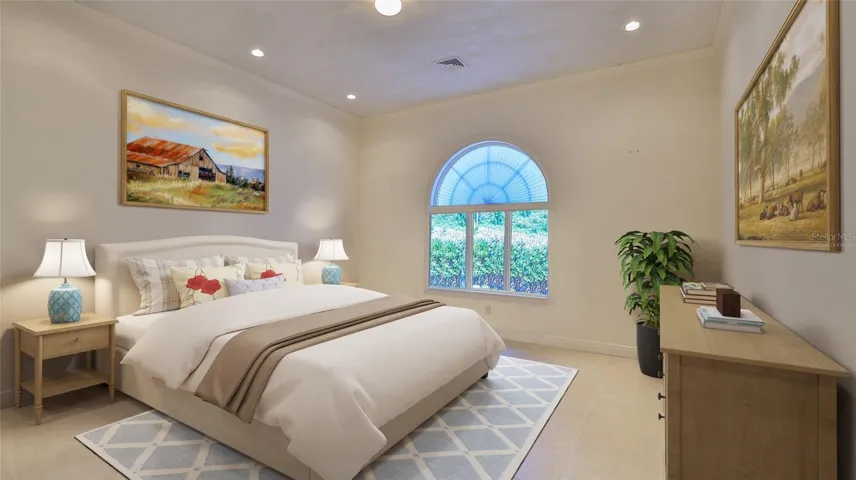 Virtually staged Guest Primary Bedroom