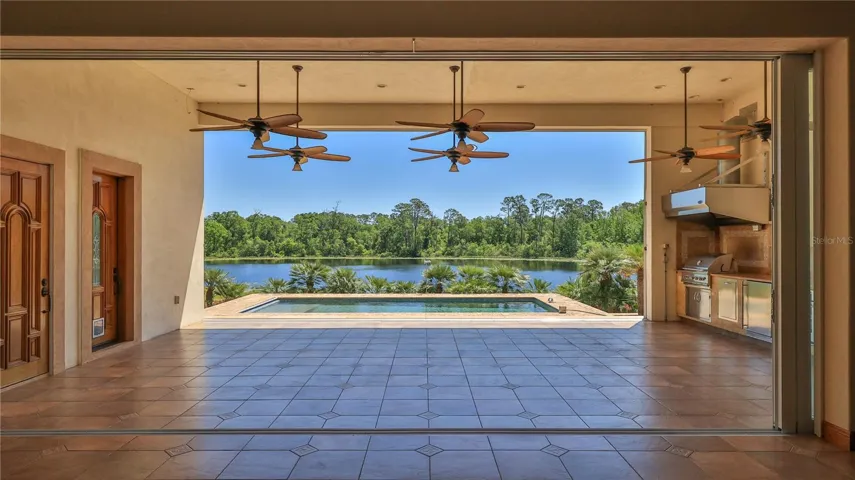 lake view doors and screen open