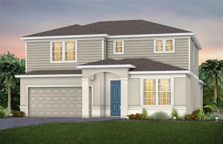 Exterior Design. Artistic rendering for this new construction home. Pictures are for illustrative purposes only. Elevations, colors and options may vary.