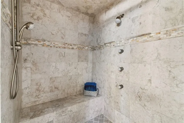 Interior photos of the walk-in shower.