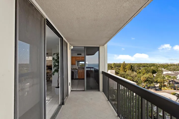 Balcony off kitchen and living room