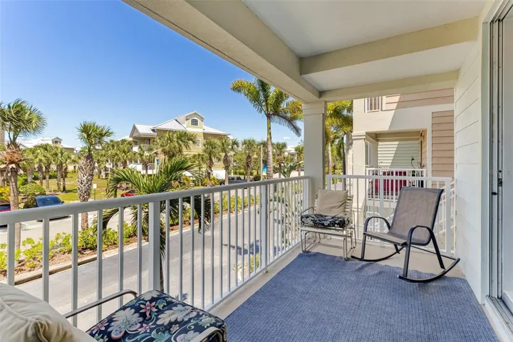 Balcony area that is off of the kitchen area