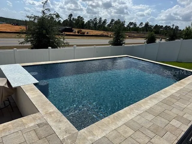 Salt Water Heated Pool with Bar