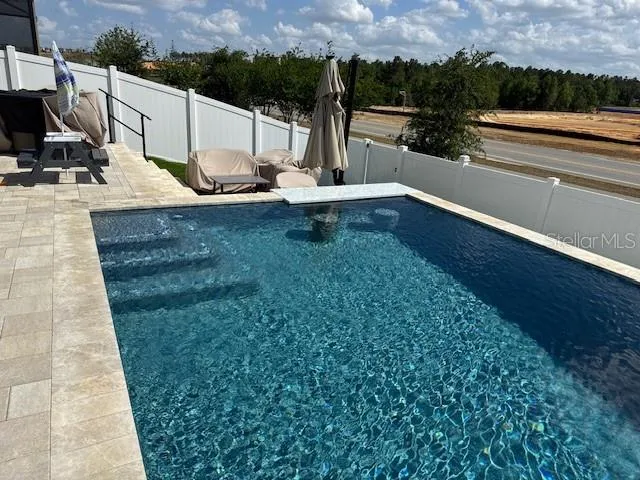 Salt Water Heated Pool with Bar