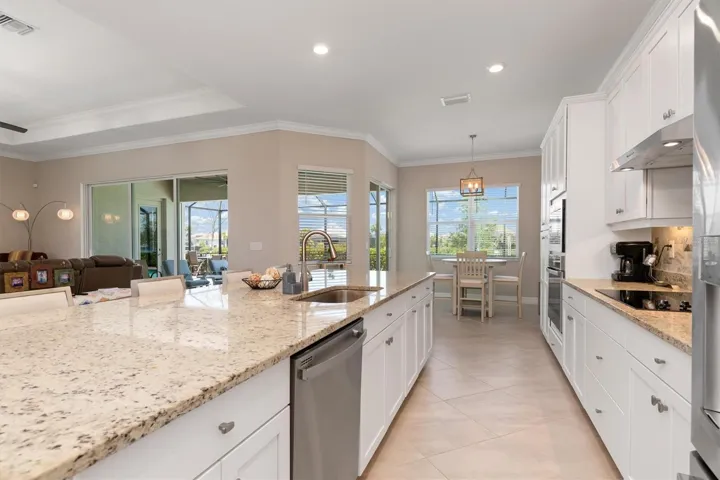 Kitchen is open to dinette and Great Room.