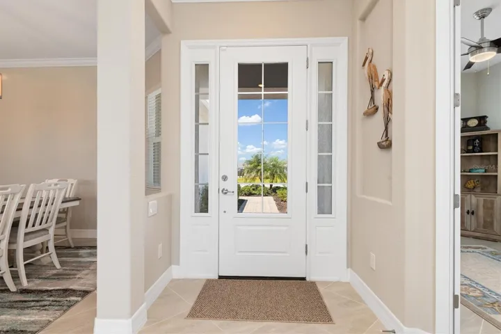 Impact glass front door.