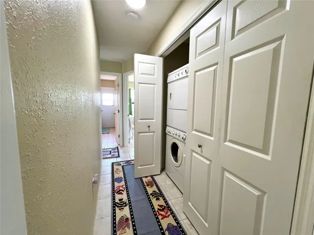 Hallway with laundry
