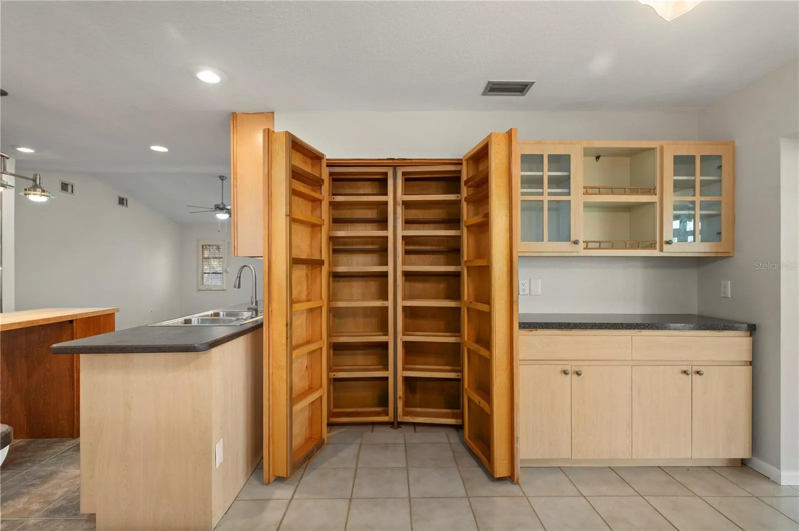 Exceptional built-in pantry and storage.
