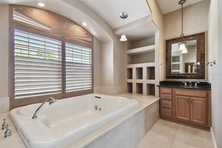 This vanity area is for the gentleman of the home.
