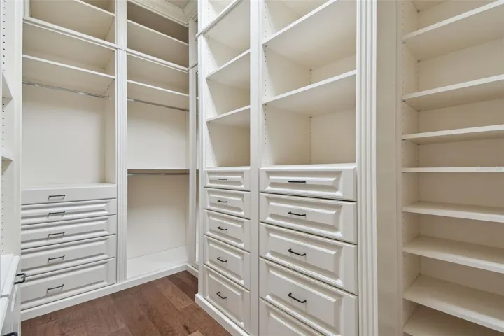 There is lots of storage in this closet.
