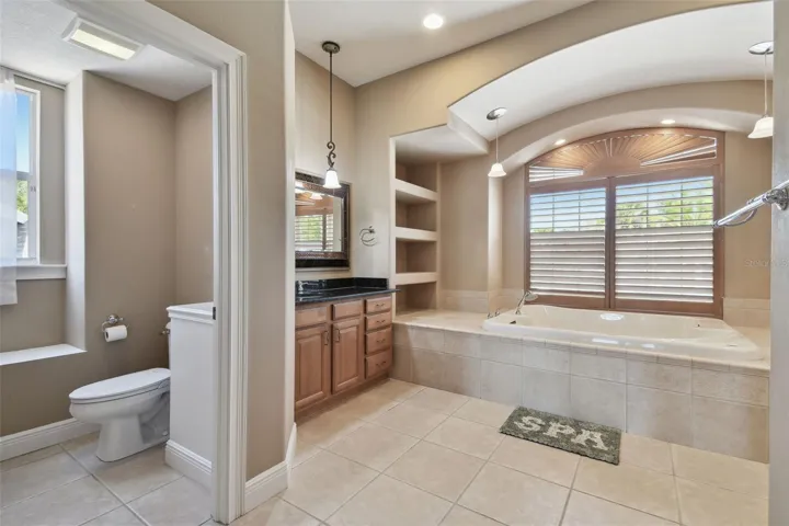 Separate water closet room.