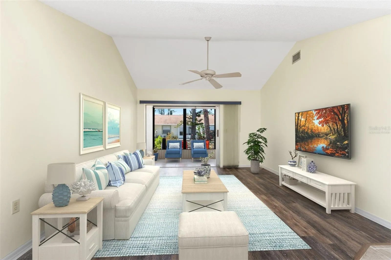 Virtually staged - main living area