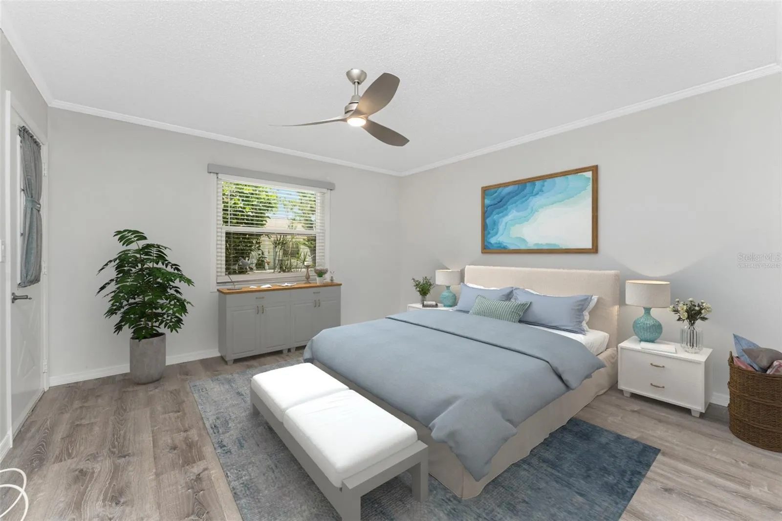 Virtually staged Primary bedroom