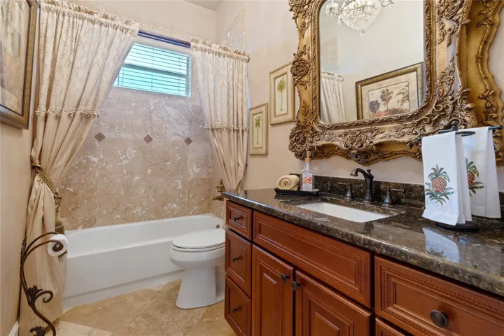 3rd bath adjacent to bedrooms 3 and 4 also doubles up as a pool bath.