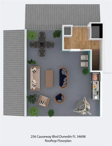 4TH LEVEL - ROOFTOP PATIO WITH SUNSET VIEWS