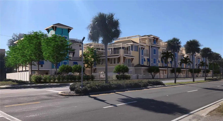 SOUTHWEST VIEW ELEVATION OF COMMUNITY