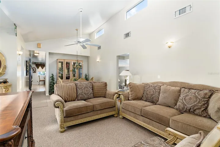 Living room space upstairs on the main floor.